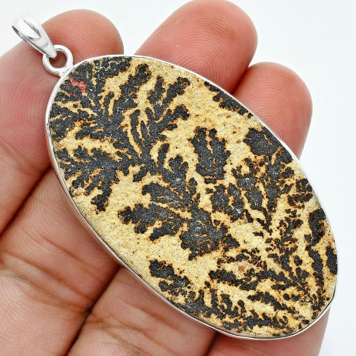 Germany Psilomelane Dendrite Pendant SDP157358 P-1001, 28x51 mm