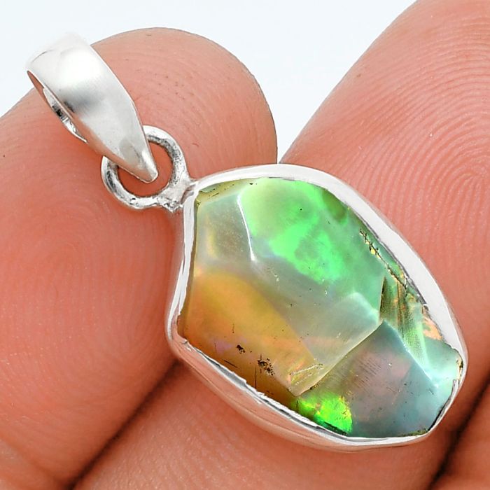 Ethiopian Opal Rough Pendant SDP157369 P-1001, 11x17 mm