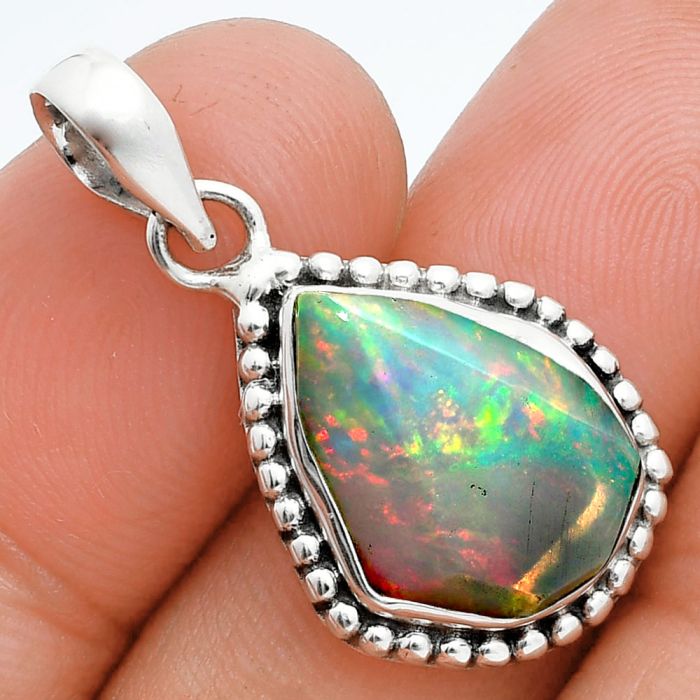 Ethiopian Opal Rough Pendant SDP157377 P-1052, 12x16 mm