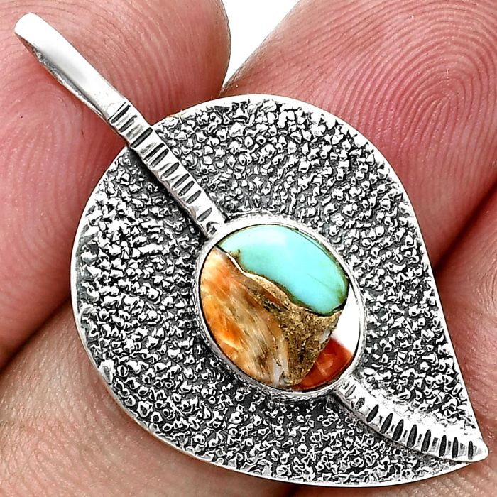 Spiny Oyster Turquoise Pendant SDP157381 P-1218, 8x10 mm