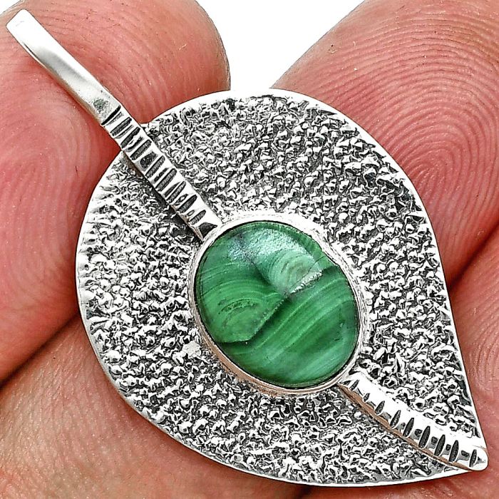 Malachite Eye Pendant SDP157396 P-1218, 8x10 mm