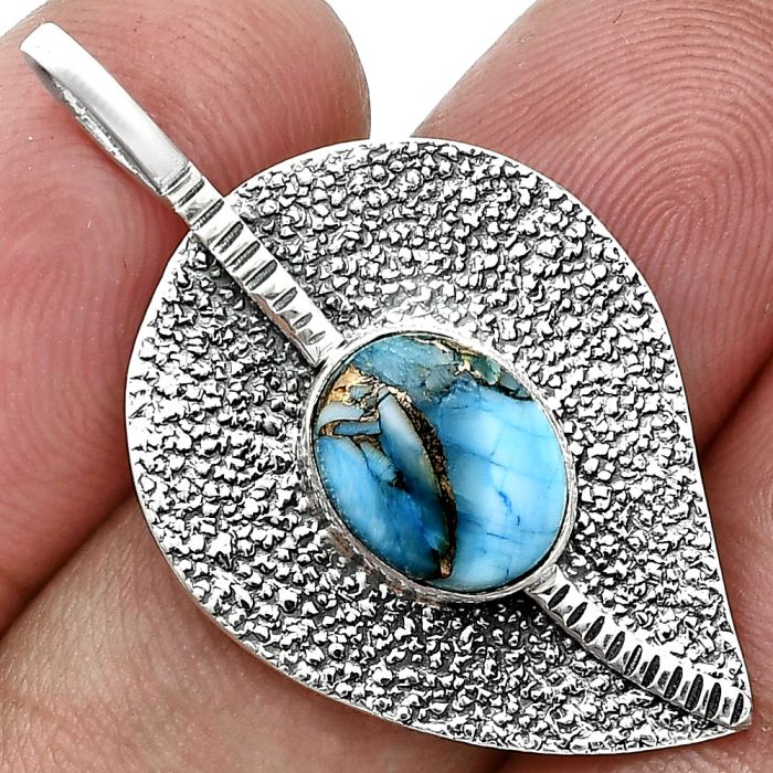 Spiny Oyster Turquoise Pendant SDP157416 P-1218, 8x10 mm