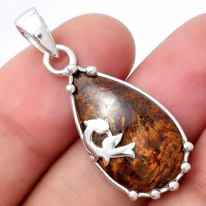 Natural Red Moss Agate Pendant SDP77505 P-1698, 14x23 mm