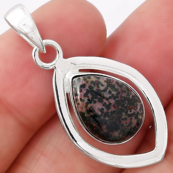 Natural Blood Stone - India Pendant SDP78209 P-1718, 11x15 mm