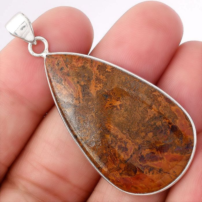 Natural Hungarian Agate Pendant SDP79069 P-1001, 22x40 mm