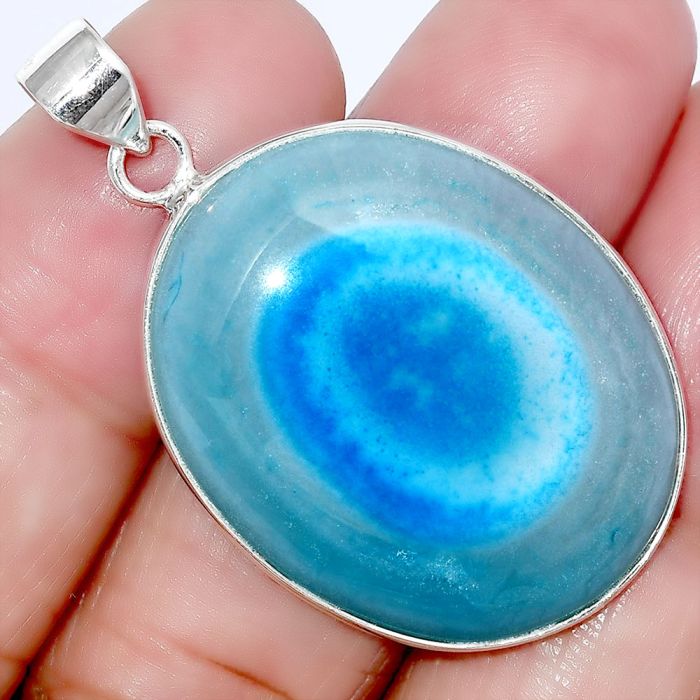 Blue Botswana Eye Pendant SDP79270 P-1001, 25x31 mm