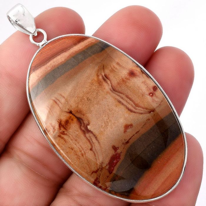 Natural Porcelain Jasper Pendant SDP79468 P-1001, 31x49 mm