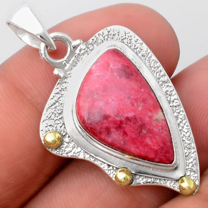 Natural Pink Thulite - Norway Pendant SDP79532 P-1498, 12x20 mm