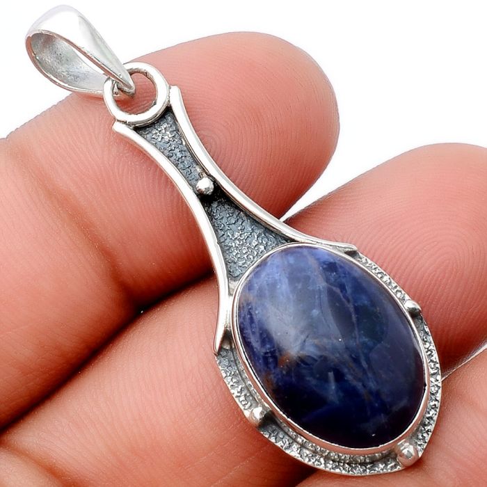 Natural Sodalite Pendant SDP80174 P-1715, 13x18 mm