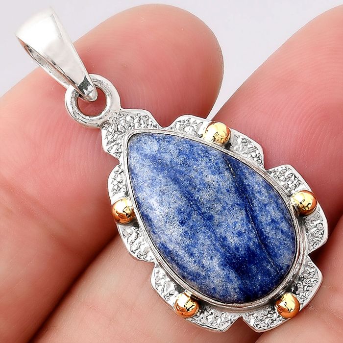 Natural Dumortierite Quartz Pendant SDP80524 P-1485, 12x19 mm