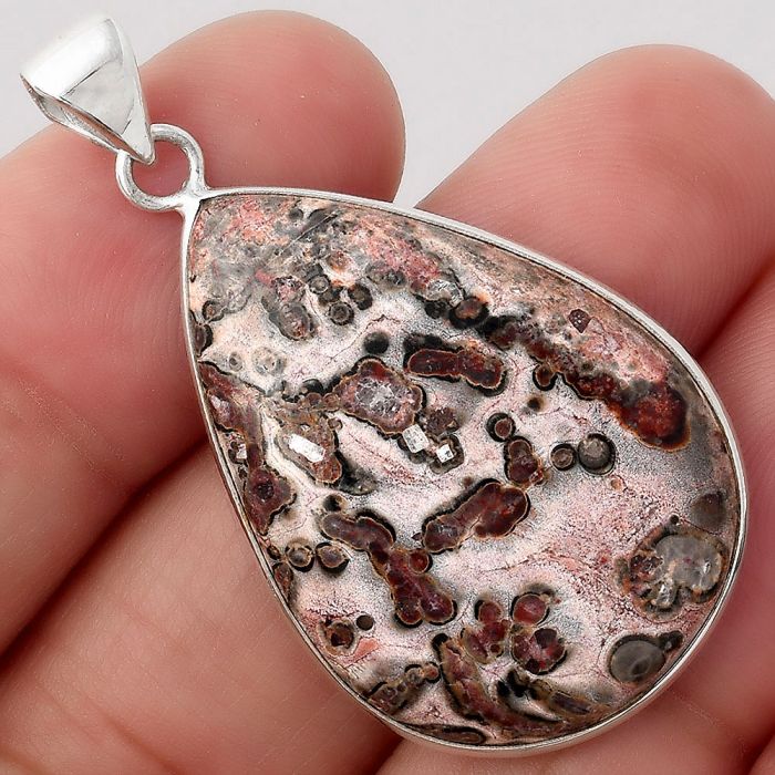 Natural Leopard Skin Jasper Pendant SDP82465 P-1001, 23x33 mm