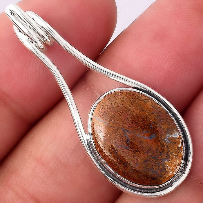 Natural Red Moss Agate Pendant SDP83336 P-1590, 12x16 mm