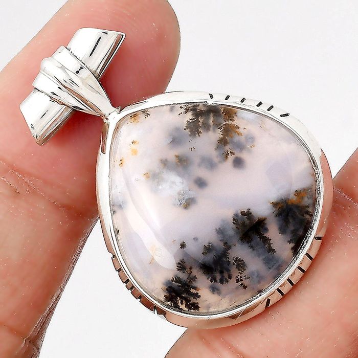 Natural Robinson Ranch Plume Agate Pendant SDP85656 P-1667, 22x23 mm