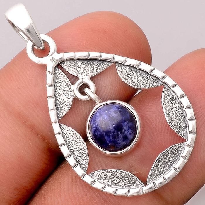 Natural Sodalite Pendant SDP86916 P-1478, 8x8 mm