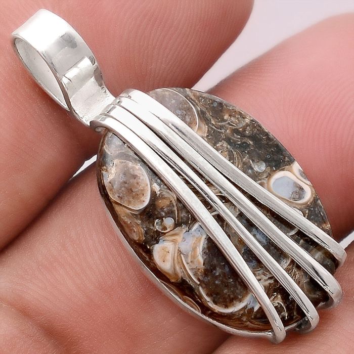 Natural Turtella Jasper - USA Pendant SDP87227 P-1302, 16x24 mm