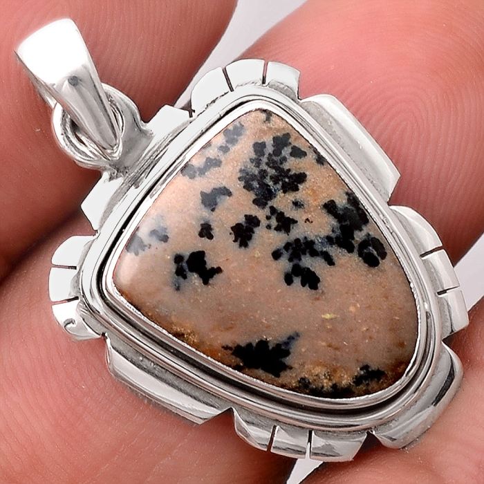 Natural Russian Honey Dendrite Opal Pendant SDP87283 P-1179, 14x17 mm