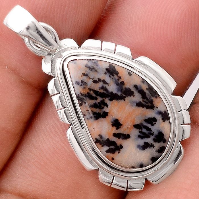 Natural Russian Honey Dendrite Opal Pendant SDP87310 P-1179, 12x19 mm