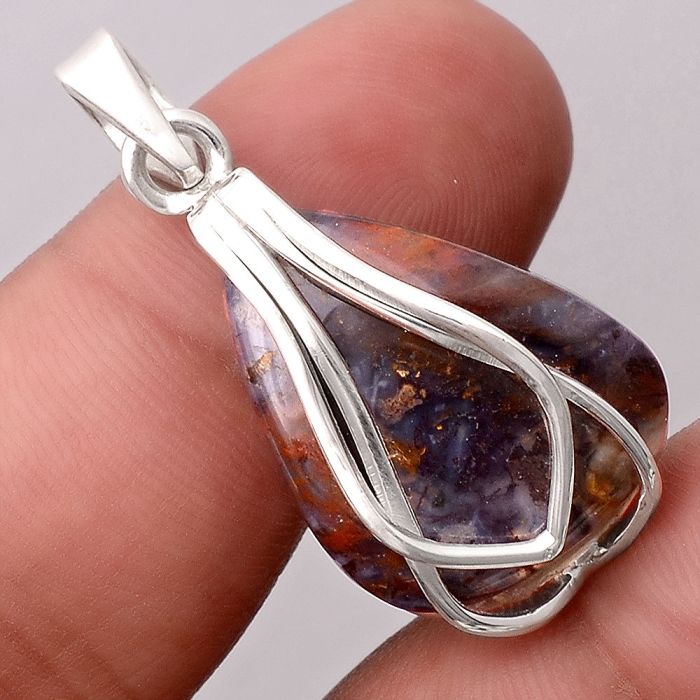 Natural Red Moss Agate Pendant SDP87611 P-1303, 18x23 mm