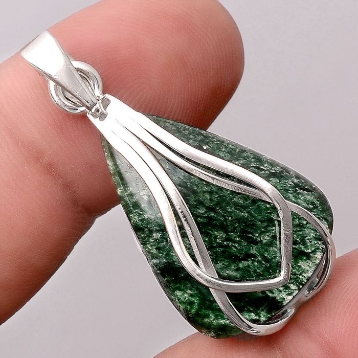 Natural Green Aventurine Pendant SDP87628 P-1303, 18x26 mm