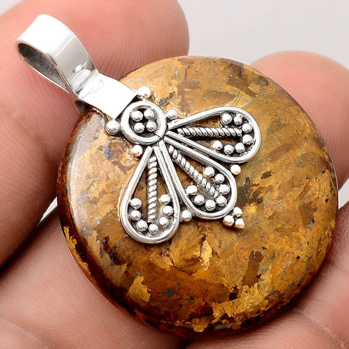 Natural Bronzite Pendant SDP88726 P-1469, 30x30 mm