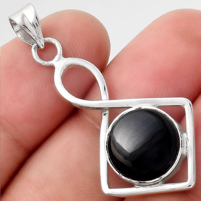 Natural Black Onyx - Brazil Pendant SDP88956 P-1011, 12x12 mm