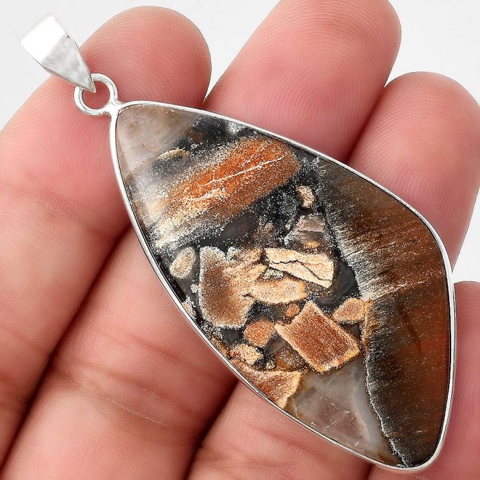 Natural Tabu Jasper Pendant SDP89606 P-1001, 25x49 mm