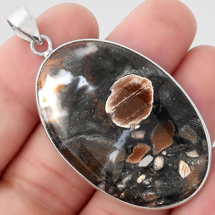 Natural Tabu Jasper Pendant SDP89612 P-1001, 27x42 mm