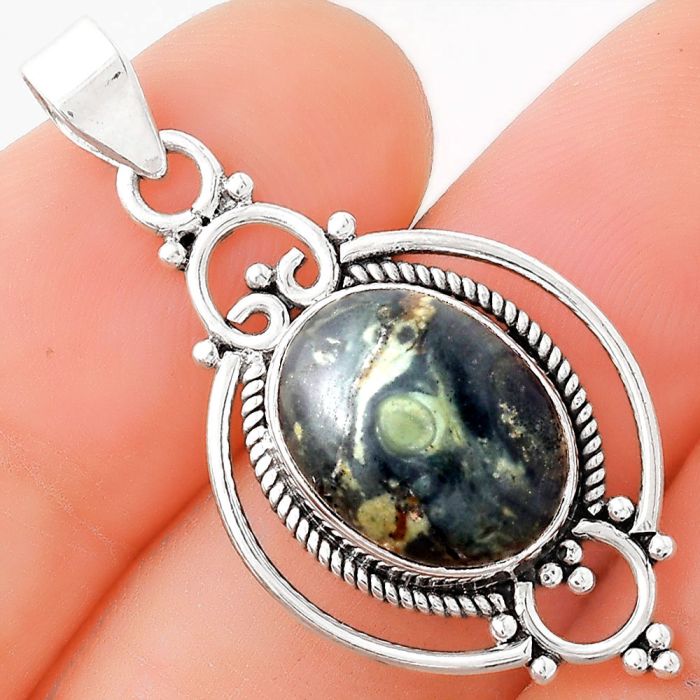 Natural Star Galaxy Jasper Pendant SDP89649 P-1445, 10x14 mm