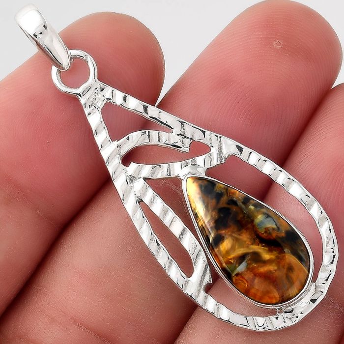 Natural Pietersite - Namibia Pendant SDP89993 P-1657, 9x18 mm