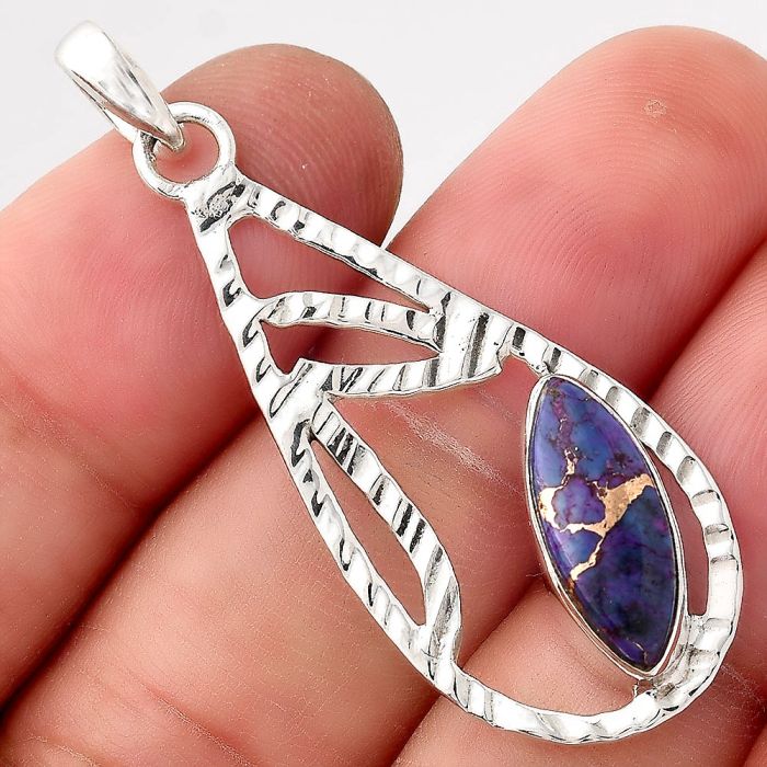 Copper Purple Turquoise - Arizona Pendant SDP90019 P-1657, 6x16 mm