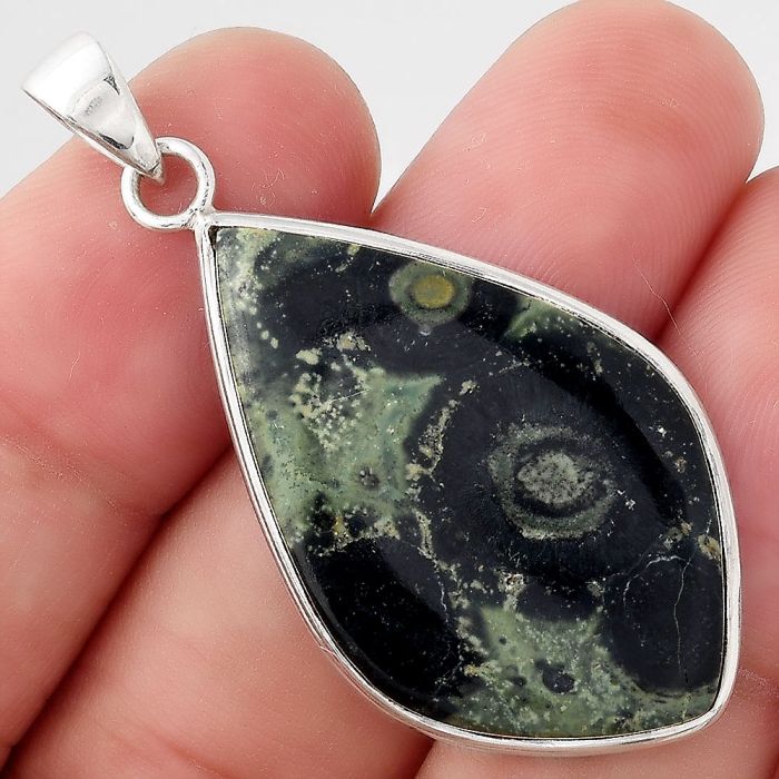 Natural Star Galaxy Jasper Pendant SDP90901 P-1001, 21x35 mm