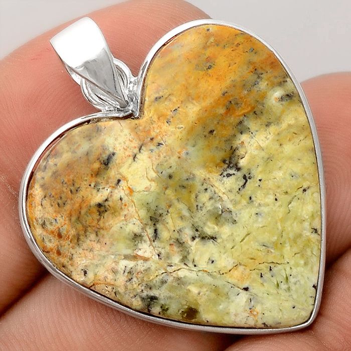 Valentine Gift Heart Natural Morrisonite Jasper Pendant SDP91437 P-1043, 28x29 mm