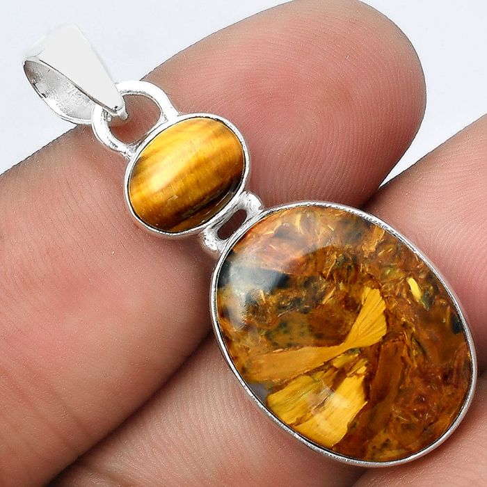 Pietersite - Namibia & Tiger Eye Pendant SDP92288 P-1098, 16x21 mm