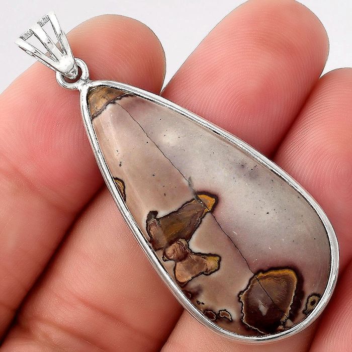 Natural Coffee Bean Jasper Pendant SDP92501 P-1001, 19x38 mm