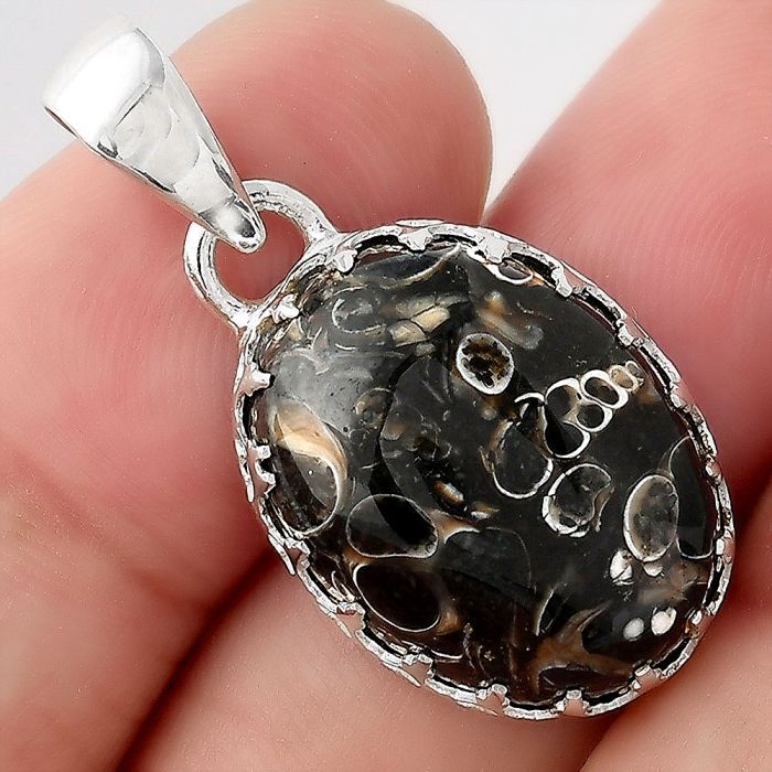 Natural Turtella Jasper - USA Pendant SDP93342 P-1325, 15x20 mm