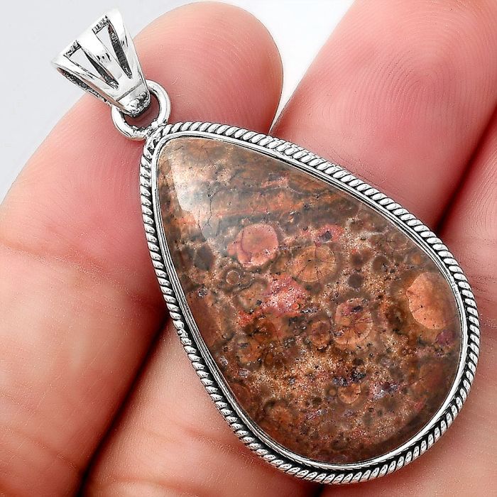 Natural Poppy Jasper Pendant SDP94683 P-1056, 19x32 mm