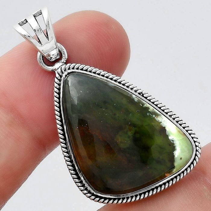 Natural Chrome Chalcedony Pendant SDP94688 P-1056, 17x24 mm