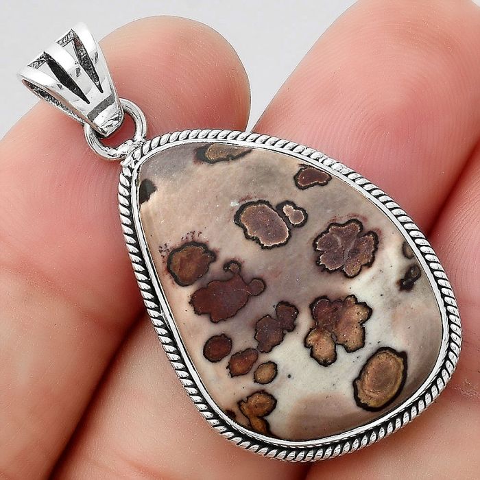 Natural Coffee Bean Jasper Pendant SDP94914 P-1056, 19x27 mm