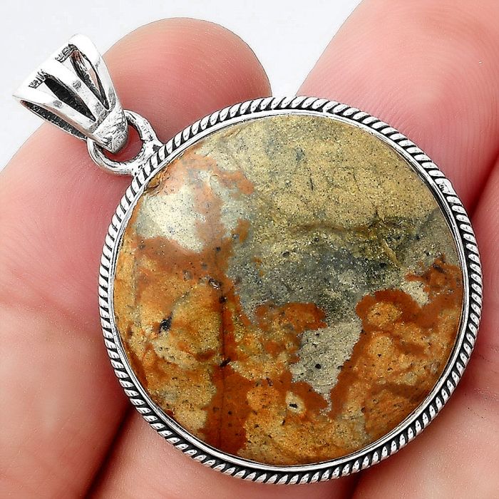 Natural Rocky Butte Picture Jasper Pendant SDP95007 P-1056, 25x25 mm