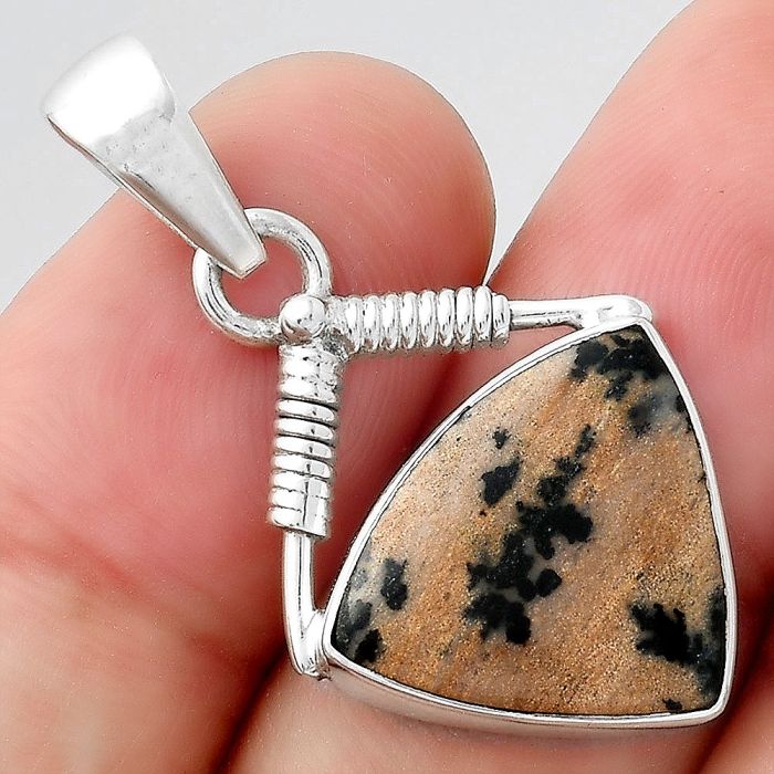 Natural Russian Honey Dendrite Opal Pendant SDP95068 P-1600, 15x18 mm