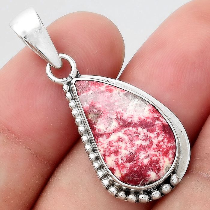 Natural Pink Thulite - Norway Pendant SDP95345 P-1326, 12x20 mm