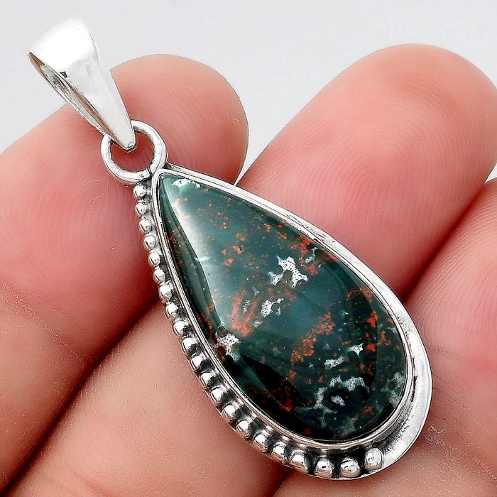 Natural Blood Stone - India Pendant SDP95347 P-1326, 13x26 mm