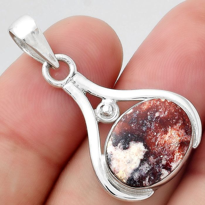 Natural Indian Blanket Jasper Pendant SDP95415 P-1407, 12x15 mm