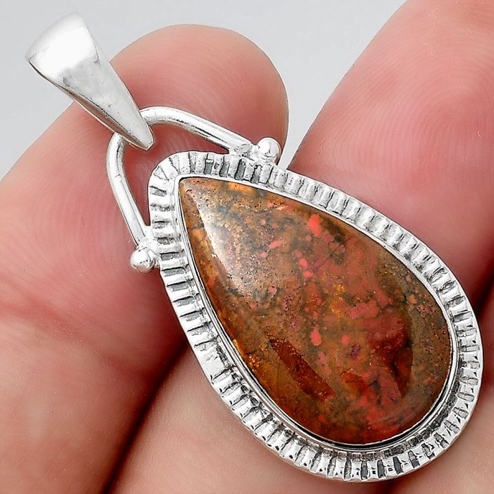 Natural Red Moss Agate Pendant SDP95516 P-1367, 13x23 mm