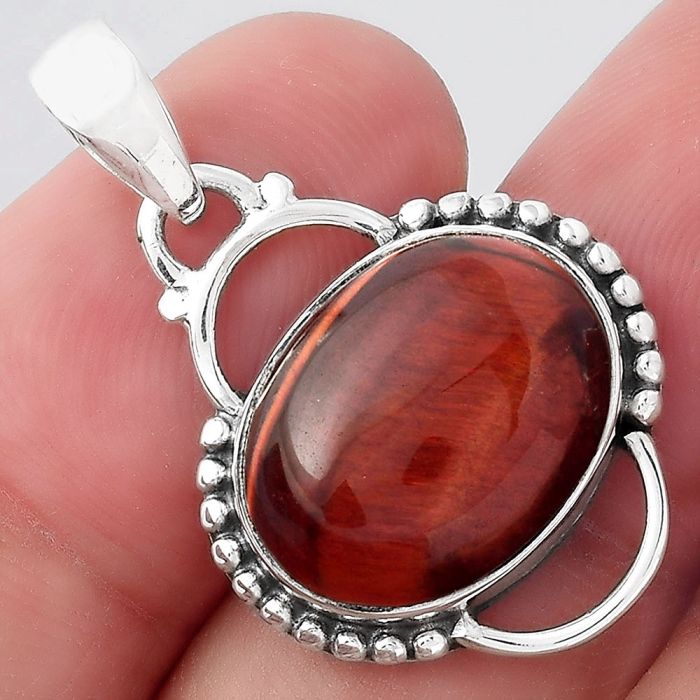 Natural Red Tiger Eye Pendant SDP95970 P-1639, 12x16 mm