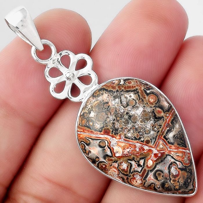 Natural Leopard Skin Jasper Pendant SDP96121 P-1634, 20x29 mm