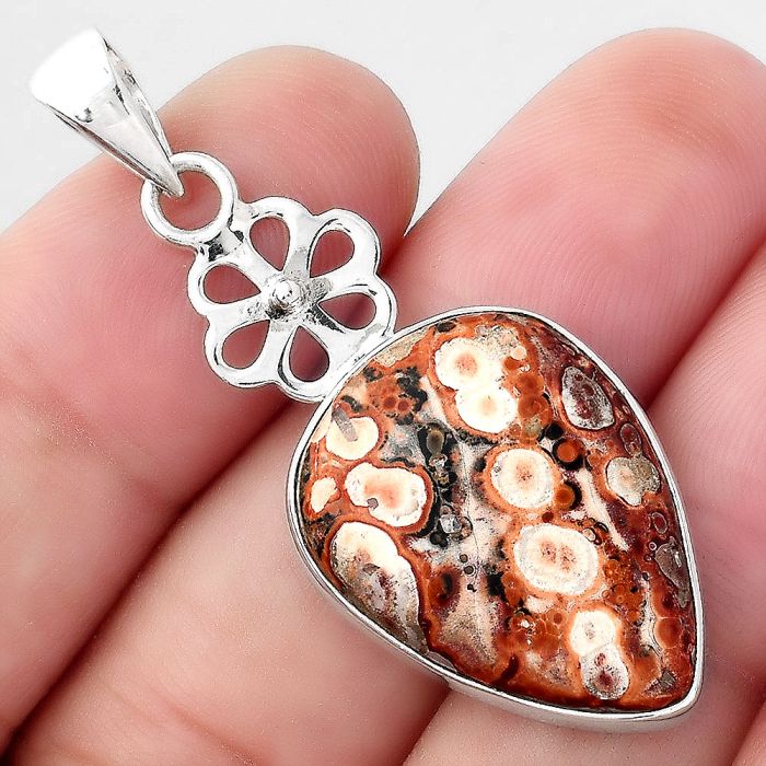 Natural Leopard Skin Jasper Pendant SDP96129 P-1634, 18x24 mm