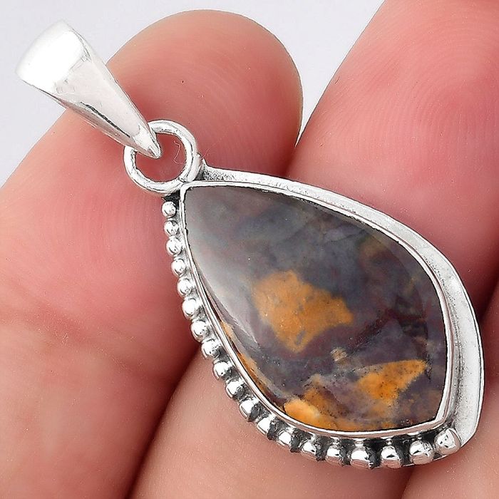 Natural Purple Cow Jasper Pendant SDP96245 P-1326, 13x22 mm