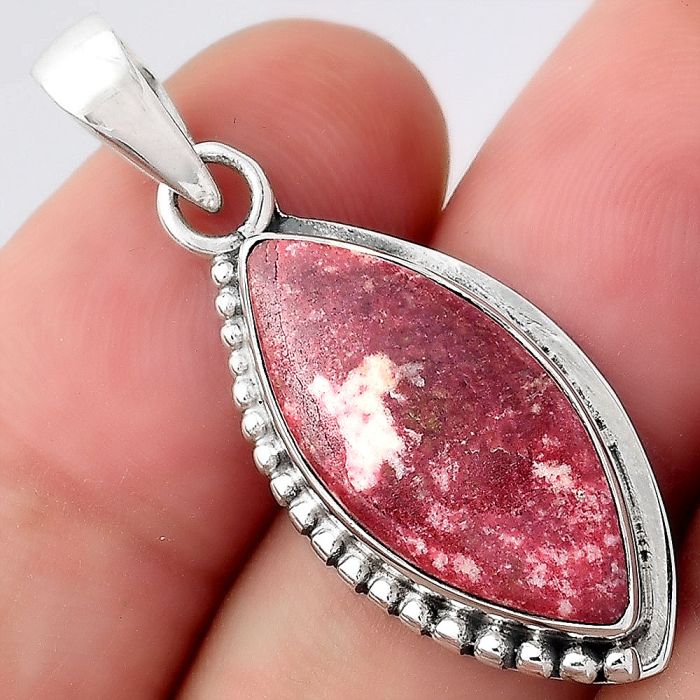 Natural Pink Thulite - Norway Pendant SDP96256 P-1326, 10x22 mm