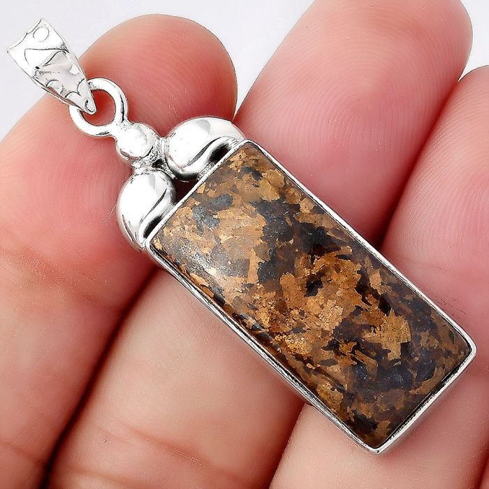 Natural Bronzite Pendant SDP96299 P-1694, 12x26 mm